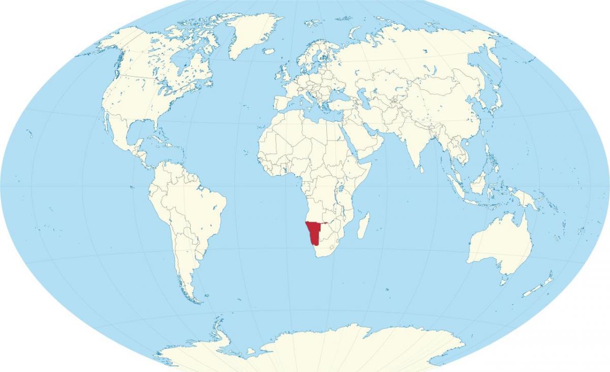 ნამიბიაში მდებარეობა მსოფლიო რუკა